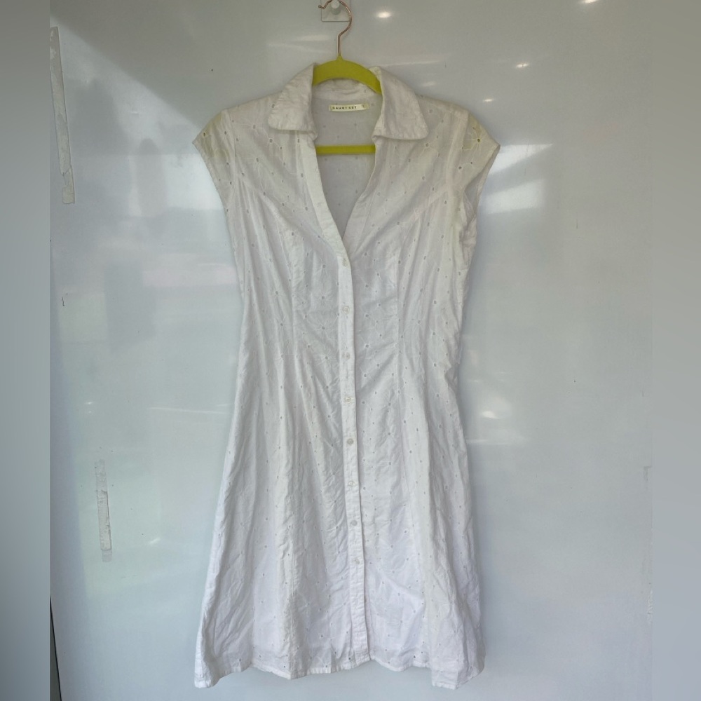 Smart Set White Cotton Dress Size 7